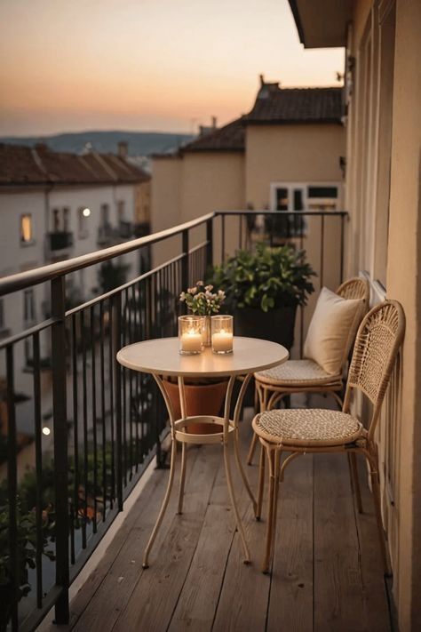 Open Terrace Ideas, Fall Balcony, Comfy Party, Balcony Decorating Ideas, Narrow Balcony, Cozy Balcony, French Balcony, Party Zone, House With Balcony