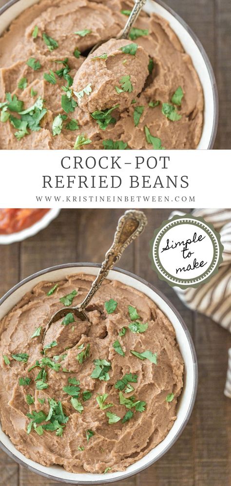 Slow-cooked to perfection, these Crock-pot refried beans are a flavorful and creamy addition to your favorite Mexican dishes. Crockpot Refried Beans Recipe, Refried Beans Crockpot, Crock Pot Refried Beans, Crockpot Refried Beans, Make Ahead Brunch Recipes, Beans In Crockpot, Refried Beans Recipe, Side Dishes For Chicken, Easy Brunch Recipes