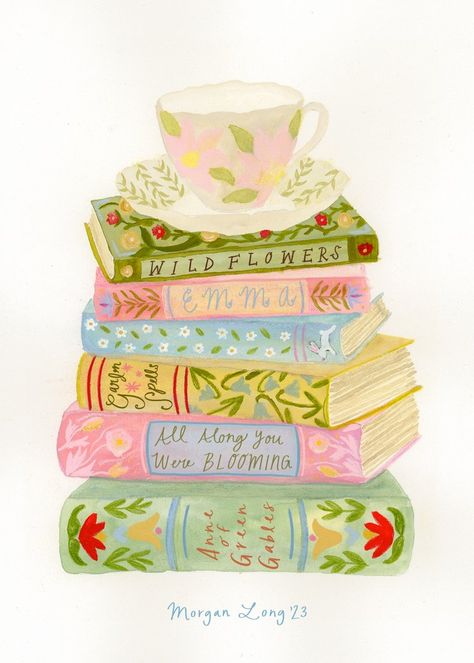 Morgan Long, Books And Tea, Book Painting, Creative Shop, Anne Of Green, Whimsical Art, Best Life, Wall Collage, Jigsaw Puzzle