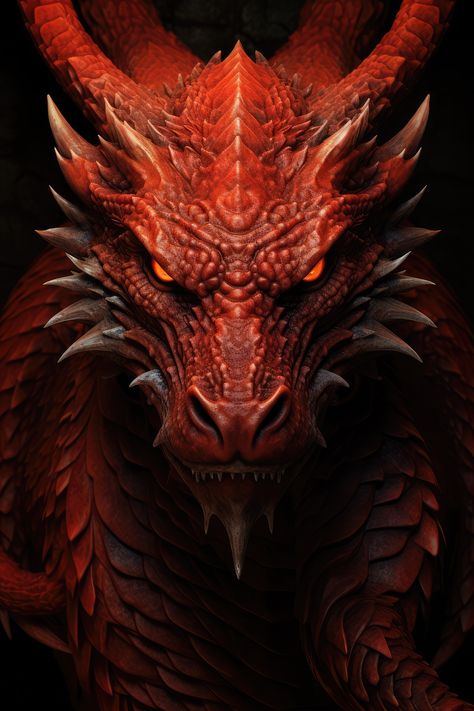 Red Dragon Art Cool Dragons Drawings, Dragon Facing Forward, Pics Of Dragons, Dragon Ideas Art, Beautiful Dragon Art, Red Dragon Aesthetic, Red Dragon Wallpaper, Fire Dragon Art, Black Dragon Art