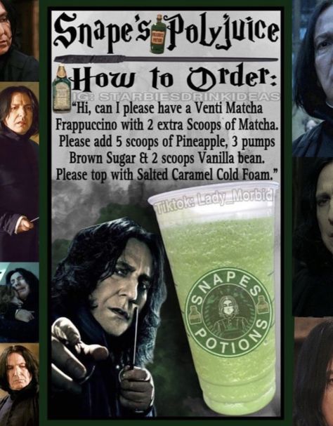 Harry Potter Coffee Drinks, Harry Potter Starbucks Drink, Vampire Food, Frappuccino Recipes, Starbucks Halloween Drinks, Harry Potter Drinks, Starbucks Ideas, Coffee Orders, Starbucks Drink Menu