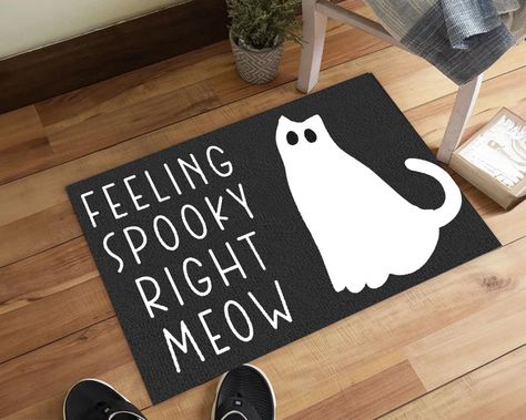 Spooky Doormat, Witchy Door, Halloween Rug, Halloween Mats, Halloween Doormat, Fall Doormat, Halloween Door Mat, Dancing Skeletons, Ghost Dog