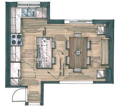 Candice Olson's Divine Design: Perfect Union - ELLE DECOR Croquis Architecture, Interior Design Renderings, Candice Olson, Drawing Interior, Interior Design Drawings, Interior Design Sketch, Interior Design Sketches, Kitchen And Dining Room, New Interior Design