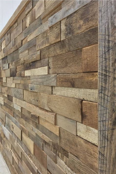 Rough and Re-purposed 3-Dimensional Wood Wall Fireplace Makeovers, Reclaimed Wood Wall Panels, Pallet Walls, American Barn, Barnwood Wall, Country Barns, Wall Wood, Into The Wood, Feature Walls