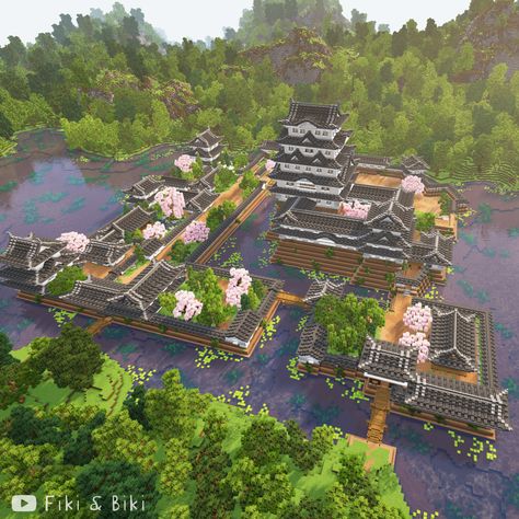 Timelapse vid on is our YouTube channel: Fiki & Biki 🐔 Japanese House Design Minecraft, Minecraft Modern Japanese City, Minecraft Japanese Castle Blueprints, Japanese Trading Hall Minecraft, Japanese Castle Layout, Japanese Hut Minecraft, Minecraft Japanese Farmhouse, Minecraft Bamboo Forest, Japanese City Minecraft