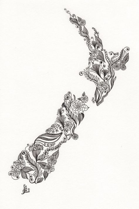 once upon a thought Tattoo Art Prints, New Zealand Tattoo, Fern Tattoo, Kunst Tattoos, Maori Patterns, Maori Tattoo Designs, Maori Designs, Nz Art, New Zealand Art