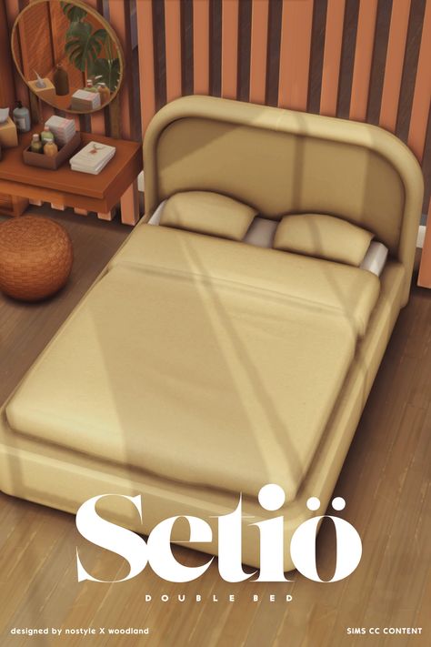 Sims 4 Builds, Sims 4 Beds, Furniture Cc, Double Bed Designs, Mod Furniture, Cc Furniture, Sims 4 Bedroom, Sims 4 House Building, Sims 4 Game Mods