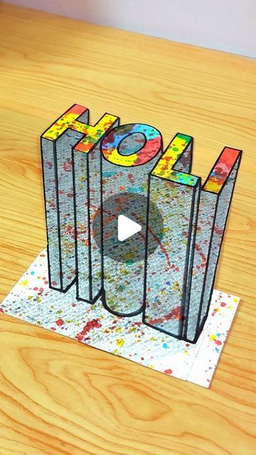 Holi Drawing Ideas For Kids, Holi Drawing, Illusions Art, Optical Illusions Art, Holi Festival, 3d Drawings, 3d Painting, Illusion Art, Happy Holi