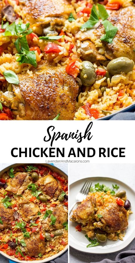 Cuban Meals, Tray Meals, Panamanian Recipes, Mexican Bbq, Spain Recipes, Spanish Meals, Spanish Chicken Recipes, Spanish Chicken And Rice, Panamanian Food