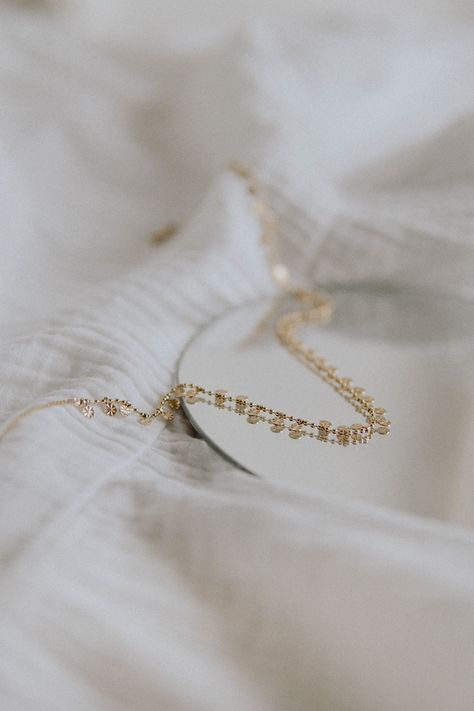 Thanks to @mathildlangevin for making this photo available freely on @unsplash 🎁 White Textile, Jewelry Photography Styling, Permanent Jewelry, Jewelry Picture, Jewelry Images, Jewelry Photography, Gold Bracelet Chain, Affordable Gifts, Eternity Band Diamond