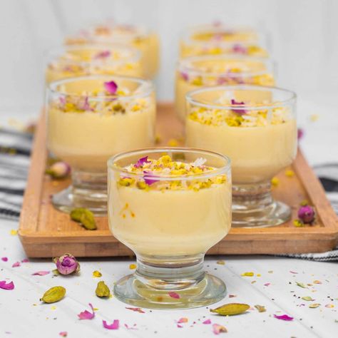 Indian Custard Recipe, Cardamom Mousse, Christmas Curry, Cardamom Custard, Cardamon Recipes, Posset Recipe, Eid 2024, Easy Indian Dessert, Cafe Recipes