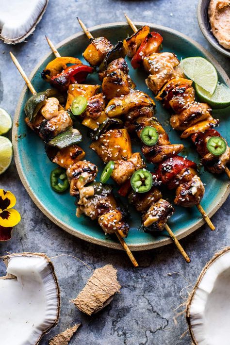 Paleo Chicken Breast, Half Baked Harvest Recipes, Vegetable Kabobs, Fruit Kebabs, Lime Butter, Hawaiian Bbq, Veggie Skewers, Bbq Skewers, Chicken Kabobs