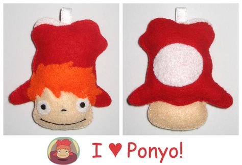 I -heart- Ponyo by vivee on DeviantArt Ghibli Christmas, Studio Ghibli Love, Studio Ghibli Crafts, Ghibli Love, Felt Plush, Diy Pet Toys, Felt Crafts Patterns, Geek Crafts, Anime Crafts