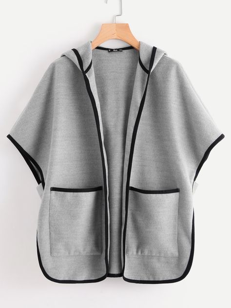 Shop Pocket Front Binding Batwing Hoodie Coat online. SheIn offers Pocket Front Binding Batwing Hoodie Coat & more to fit your fashionable needs. Hoodie Coat Woman, Batwing Hoodie, Women Coats, Hoodie Coat, Baby Party, Sales And Marketing, Bat Wings, New Baby Gifts, Binding