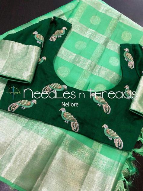 Uppada Saree Blouse Designs, Latest Embroidery Blouse Designs, Latest Maggam Work Designs, Latest Maggam Work, Embroidery Blouses, Cotton Saree Blouse Designs, Cotton Blouse Design, Maggam Work Designs, Saree Blouse Neck Designs