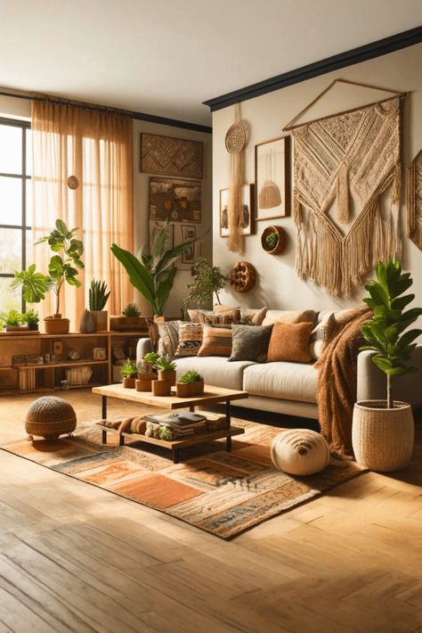 Earthy Home Aesthetic, Modern Boho Living Room Ideas, Cozy Living Room Inspiration, Boho Living Rooms, Dream House Modern, Lounge Inspiration, Boho Living Room Ideas, Living Room Decor On A Budget, Living Room Transformation