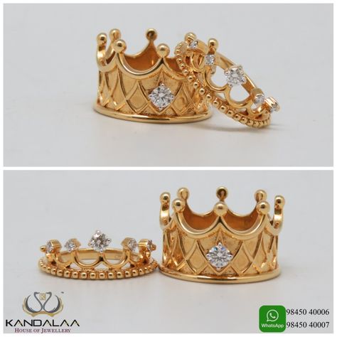 King And Queen Rings Couple Gold, Gold Earrings With Price, Diamond Couple Rings, His And Her Rings, Black Wedding Ring Sets, Weding Rings, Man Gold Bracelet Design, Rings For Couples, Couple Ring Design