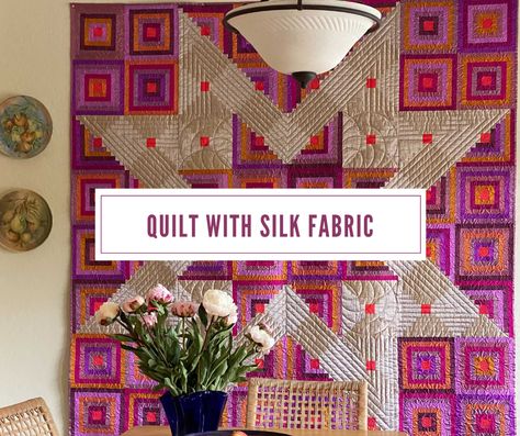 Quilting With Silk Fabric, Silk Quilts Ideas Beautiful, Silk Quilting, How To Quilt, Silk Quilt, Quilt Comforter, Dupioni Silk, Memory Quilt, Quilting Tips