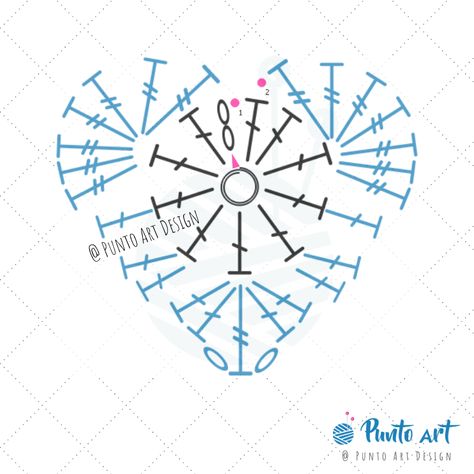 Heart Diagram, Crochet Diagrams, Crochet Bookmark Pattern, Heart Crochet, Crochet Heart Pattern, Crochet Chicken, Decor Crochet, Crochet Mandala Pattern, Crochet Motif Patterns