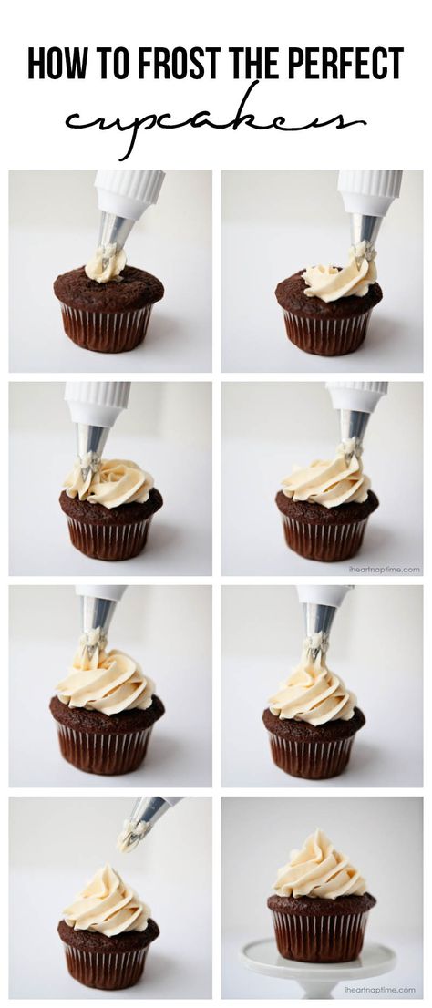 How to frost cupcakes like a professional! You won't believe how easy it is! #tips Frost Cupcakes, Perfect Cupcakes, Cupcakes Decorados, Cupcake Frosting, Piping Tips, Fondant Figures, Yummy Cupcakes, Party Desserts, Cake Decorating Tips