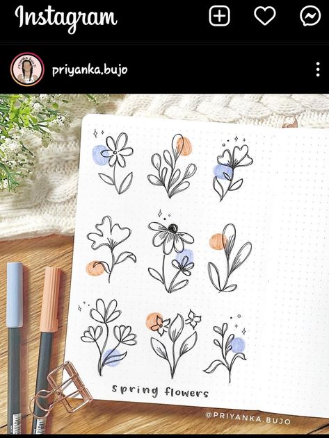 Pretty flower doodle ideas from Instagram Doodles Plants, Module Design, Pink Journal, Bond Paper Design, Desain Quilling, Bullet Journal Paper, Floral Doodle, Bujo Ideas, Doodle Ideas