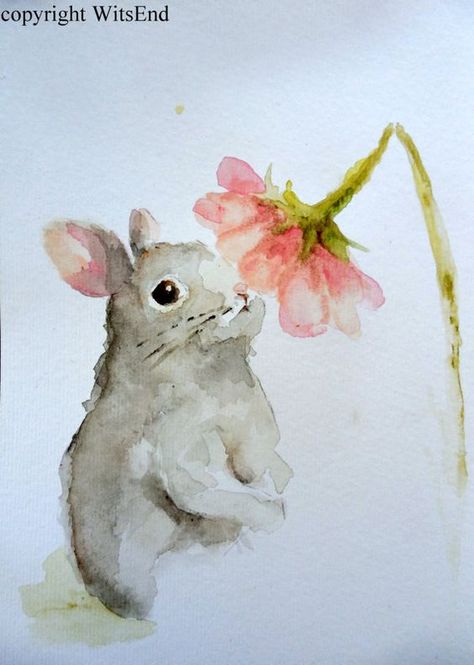 'DAPHNE AND THE DAISY'. Bunny Rabbit painting original watercolor Nursery art by 4WitsEnd, via Etsy: Watercolor Nursery Art, Watercolour Nursery Art, Watercolor Paintings Of Animals, Bunny Watercolor, Watercolor Art Diy, Rabbit Painting, Watercolor Nursery, Watercolor Paintings Easy, Rabbit Art