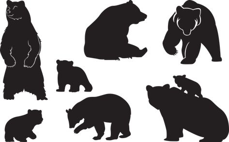 https://pixabay.com/illustrations/bear-cub-animal-silhouette-family-4338380/ Aunt Tattoo, Polar Bear Family, Silhouette Family, Senior Crafts, Bear Tattoos, Babies Room, Family Tattoo, Bear Silhouette, Animal Artwork