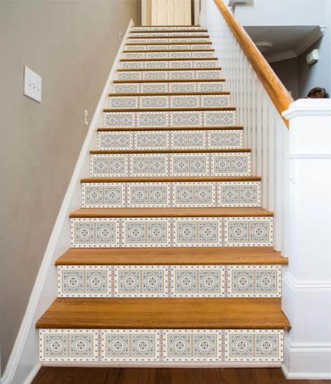 Stair Riser Vinyl, Tiled Staircase, Decal Wallpaper, Vinyl Stairs, Stair Decals, Stair Riser Decals, Stair Stickers, Marble Stairs, Murals Wallpaper