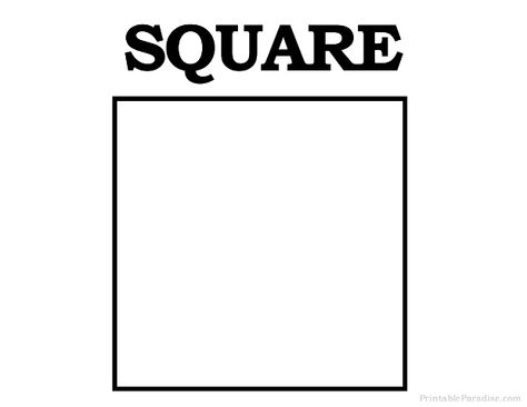 Printable Square Shape Preschool Addition, Shapes Preschool Printables, English Kindergarten, Opposites Preschool, Preschool Shapes, Stencil Lettering, Square Template, Square Printables, Shape Coloring Pages