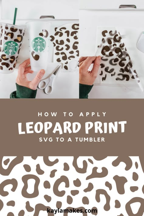 How To Apply Leopard Print Pattern To A Starbucks Tumbler - Kayla Makes Starbucks Locations, Inkscape Tutorials, Expressions Vinyl, Projets Cricut, Leopard Print Pattern, At Starbucks, Starbucks Logo, Cricut Projects Beginner, Lets Talk