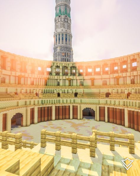 Orario's Coliseum. ⚔️ Minecraft Colosseum, Minecraft Decorations, Build Inspiration, Minecraft Architecture, Minecraft Builds, Minecraft Designs, Minecraft, Queen, Architecture