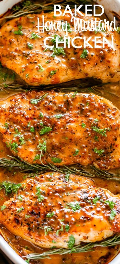 Baked Chicken Dinner, Baked Honey Mustard Chicken, Mustard Chicken Breast, Chicken Honey, Honey Mustard Chicken, Easy Baked Chicken, Easy Chicken Dinner Recipes, Mustard Chicken, Oven Baked Chicken