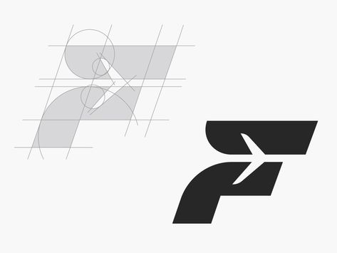 F for Flight Logo Construction Grid by Aditya Chhatrala on Dribbble Fff Logo, Logo Voyage, Plane Logo, Flight Logo, Aviation Logo, Travel Agency Logo, Logo Design Negative Space, Logo Generator, Fly Logo