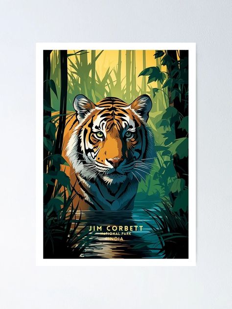 "Jim Corbett National Park Tiger Haven Travel Illustration" Poster for Sale by NeuralVibe | Redbubble Corbett National Park, Jim Corbett National Park, Jim Corbett, Mangrove Forest, Poster Illustration, National Parks Trip, Travel Illustration, Illustration Poster, Travel Poster