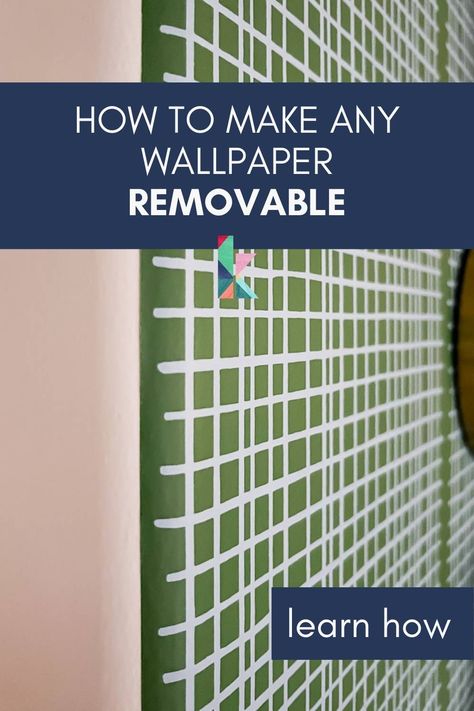 Love the look of wallpaper but live in a rental? Or maybe you just have a fear of having to remove wallpaper down the road? This is the solution for you! Learn how to make ANY traditional wallpaper removable. It's renter-friendly AND smart for homeowners who don't like removing wallpaper! Stairway Wall Decor, Apartment Rental Decor, Removable Wallpaper For Renters, Diy Wall Ideas, Removing Wallpaper, Renters Wallpaper, Renter Hacks, Stencil Tutorial, Renter Friendly Wallpaper