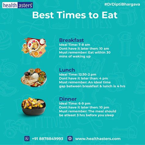 Eating food may sound very simple in itself but it's the simple mistakes we make that make a huge difference. It is important to know that when it comes to eating, the timing of meals is the key.⏰ Follow @healthasters @dipti_healthasters For more health tips.🥗 #eat #food #foodie #foodporn #instafood #yummy #delicious #tasty #foodstagram #foodphotography #instagood #foodlover #dinner #foodblogger #foodgasm #lunch #love #eating #foodpics #yum #cooking #hungry #homemade Best Times To Eat, Best Time To Eat, Eating Food, Chinese Dishes, Time To Eat, Health And Wellbeing, Food Pictures, Hoodie Design, Food Lover