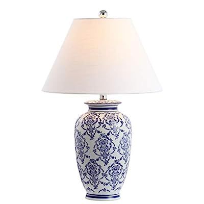 Chinoiserie Table, Lamp Blue, Blue And White Pattern, Nightstand Lamp, White Vase, Lamp For Bedroom, Led Table, Fan Lamp, Ceramic Base