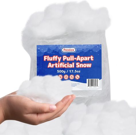 PREXTEX Pull-Apart Artificial Snow (500g / 17.5oz) - Fake Snow Decoration - Instant Snow Cotton Cloud Fluff - Fake Snow Decor - Christmas Village Sets and Accessories - White Christmas Decorations Clouds For Room, Cloud Fluff, White Christmas Decorations, Winter Mantle, Snow Decorations, Snow Clouds, Instant Snow, Winter Wonderland Decorations, Christmas Village Sets