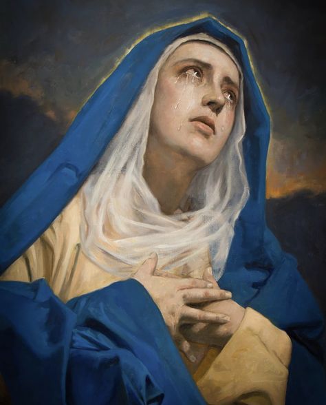 Virgin Mary Painting, Virgin Mary Art, Rennaissance Art, Our Lady Of Sorrows, Christian Artwork, Biblical Art, Mary And Jesus, Arte Inspo, Jesus Art