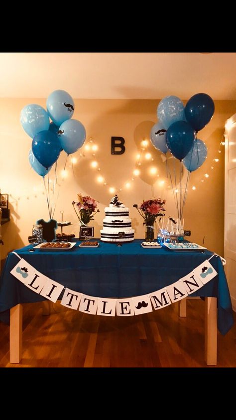 Niver Simples Baby Boy Decorations, Birthday Decorations For Men, Party Themes For Boys, Baby Shower Desserts, Simple Baby Shower, Baby Shower Decorations For Boys, Teddy Bear Baby Shower, Baby Bear Baby Shower, Man Birthday