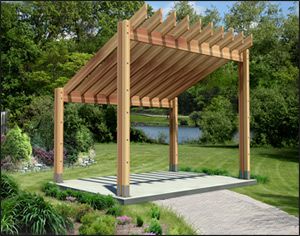 pitch too steep, but something like this? Slanted Pergola, Contemporary Pergola, Slanted Roof, Pergola Decorations, Curved Pergola, Small Pergola, Pergola Carport, Cheap Pergola, Pergola Swing