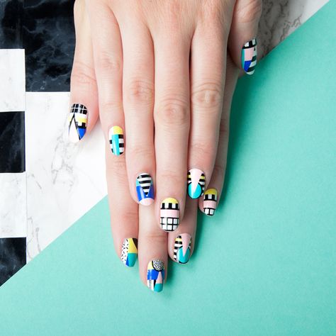 80s Nails, Camille Walala, Style Nails, Memphis Style, Memphis Design, Design Nails, Modern Gift, Nail Art Inspiration, Design Milk