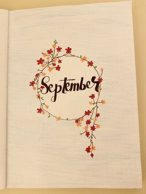 This is an idea about a September bullet journal layout. You can customize it and enjoy your creativity! September Dot Journal, September Journal Ideas Easy, September Dot Journal Ideas, Planer September, September Cover Page Bullet Journal, September Journal Cover, September Bujo Theme, September Journal Ideas, September Drawings