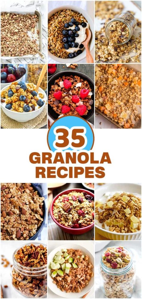 Are you looking to add variety to your morning breakfast routine? Look no further than this roundup of 35 Delicious Healthy Homemade Granola Recipes. Whether you’re a fan of chewy, crunchy, fruity, or nutty granolas, you’ll find something to make your mornings mouthwatering. Quick Oats Granola Recipe, Homemade Healthy Granola Bars, Granola Gift Ideas, Homemade Protein Granola, Granola Breakfast Ideas, Granola Bars Homemade Healthy, Homemade Healthy Granola, Homemade Granola Recipe, Healthy Granola