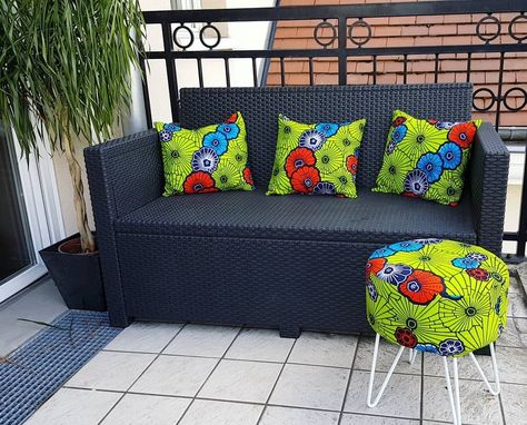 Ankara Pillows, African Chair, Green Ankara, Style Africain, African Decor, Kitenge, African Prints, African Beauty, African Inspired