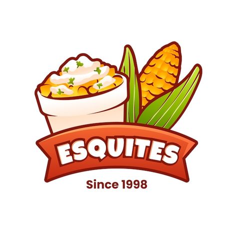 Esquites logo design template | Premium Vector #Freepik #vector #snack-logo #corn-logo #logo #delicious-logo Logo Snack, Snack Logo, Harvest Corn, Food Vector, Snacks Ideas, Food Logo Design, Love Logo, Art Diary, Logo Food