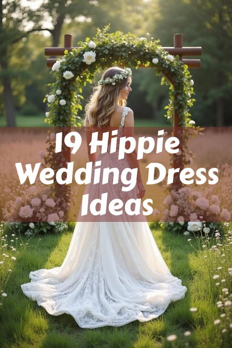 Did you know that the wedding dress hippie style is making a major comeback? Discover all about bohemian bridal looks, free-spirited designs, and effortless elegance. Explore our gallery of 19 stunning photos that showcase flowing skirts, lace details, and vintage vibes. Dive into the world of unique wedding fashion and find your dream dress that perfectly blends romance and individuality. Boho Garden Wedding Dress, 70s Wedding Dress Vintage Hippie, Floral Boho Wedding Dress, Indigenous Wedding Dress, Retro Wedding Dress 70s, Romani Wedding Dress, Boho Reception Dress, Beachy Wedding Dress Boho, Nonwhite Wedding Dress