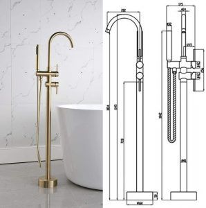 Top 10 Best Freestanding Bathtub Faucets (2021 Reviews) - Brand Review Free Standing Faucet For Tub, Floor Faucet For Tub, Faucets For Free Standing Tubs, Freestanding Tub Faucet Placement, Free Standing Tub Faucet Ideas, Floor Mounted Tub Filler, Bathtub Faucet Placement, Shower Faucet Ideas, Diy Bathroom Plumbing