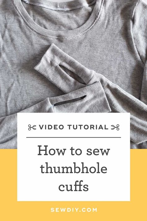 Diy Thumb Holes Long Sleeve, Long Sleeve Shirt Diy, Sewing Construction, Easy Diy Fashion, Cuffs Diy, Sweatshirt Pattern, Women Sewing, Sew Your Own Clothes, Panther Tattoo