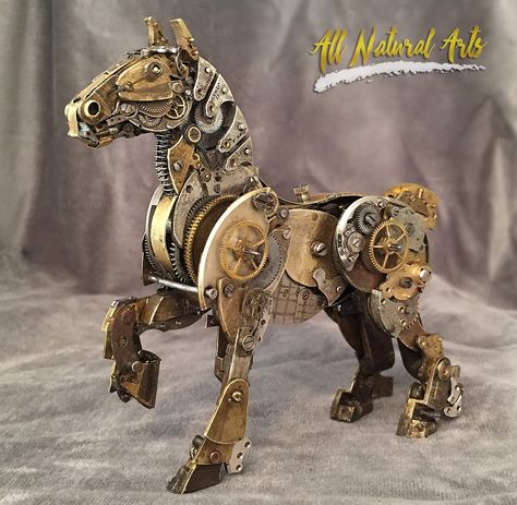 Steampunk Horse, Sp Characters, Tiny Sculptures, Altered Objects, Steampunk Images, Steampunk Animals, Mechanical Animals, Steampunk Tendencies, Old Watch